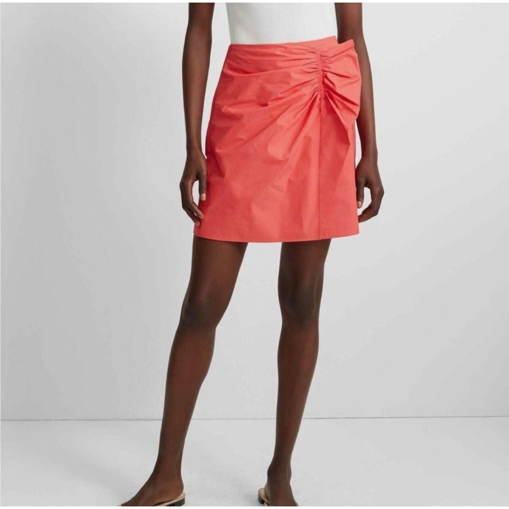 Club Monaco Ruched Wrap Skirt Coral/Red NWT Size 4 Minimalist Chic resort READ